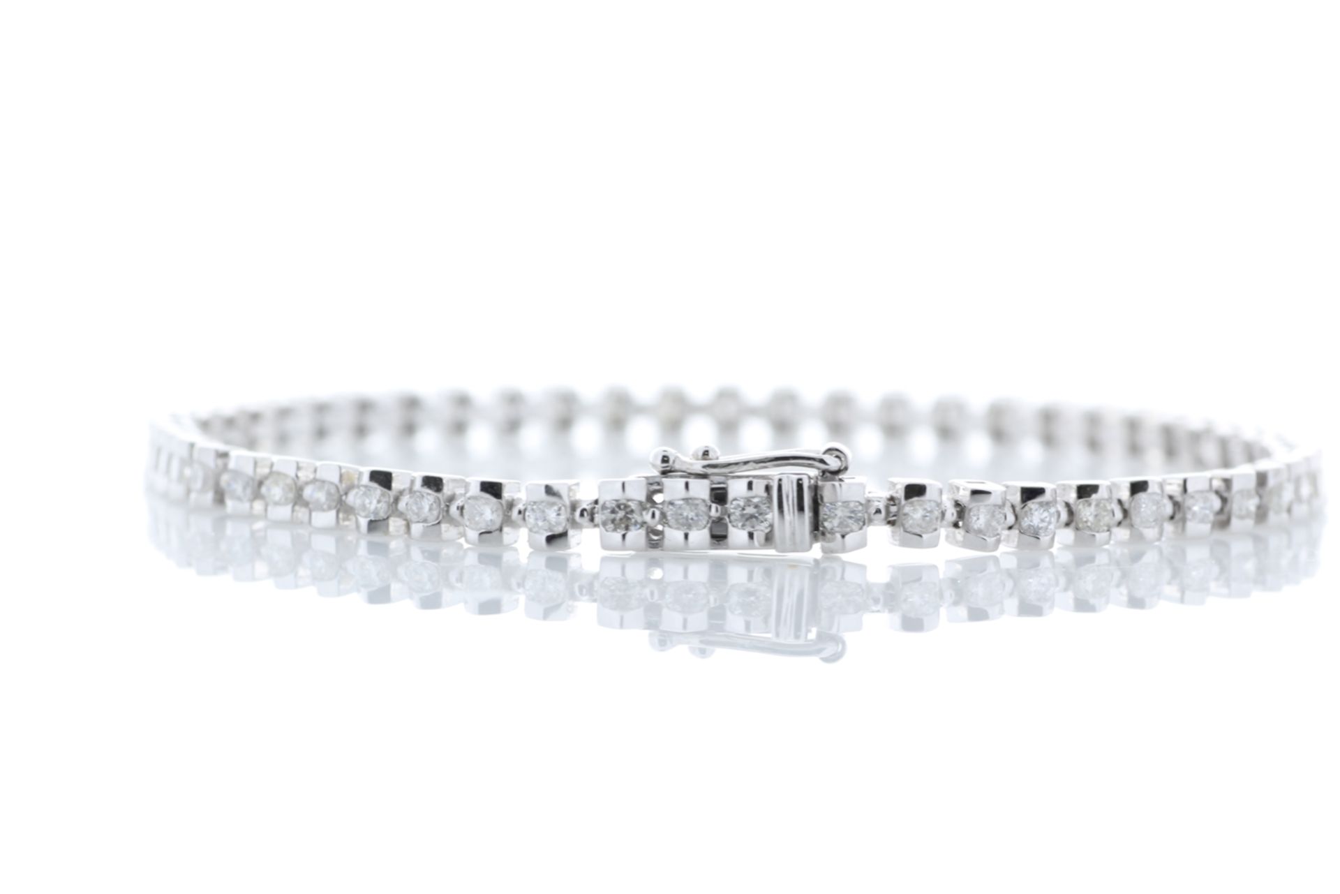 18ct White Gold Tennis Diamond Bracelet 1.82 Carats - Valued by GIE £20,345.00 - Fifty five round - Image 3 of 5
