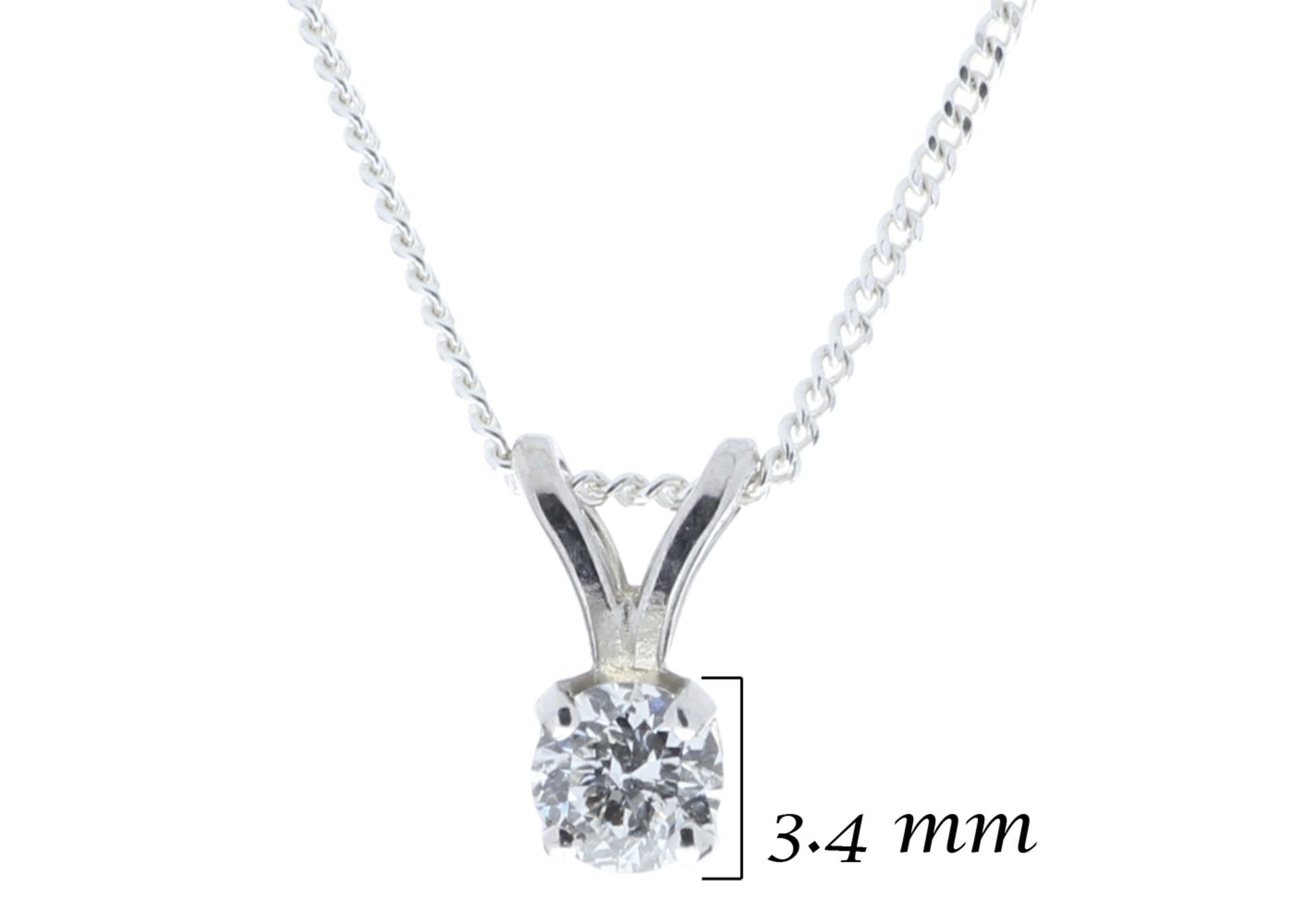 9ct White Gold Single Stone Claw Set Diamond Pendant 0.15 Carats - Valued by GIE £430.00 - A - Image 5 of 6