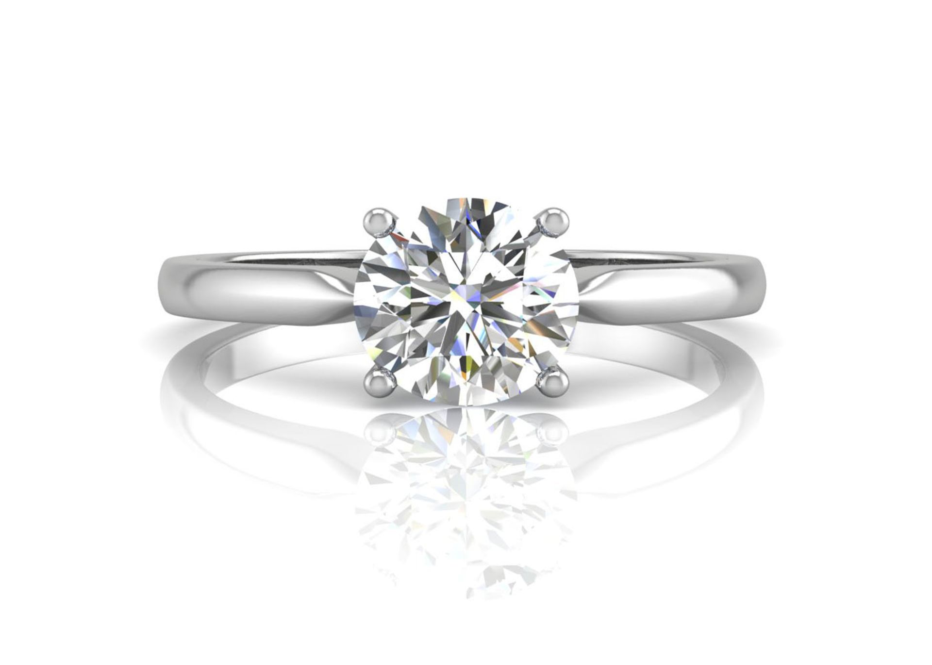 18ct White Gold Single Stone Diamond Engagement Ring 0.55 Carats - Valued by AGI £8,955.00 - A - Image 3 of 4