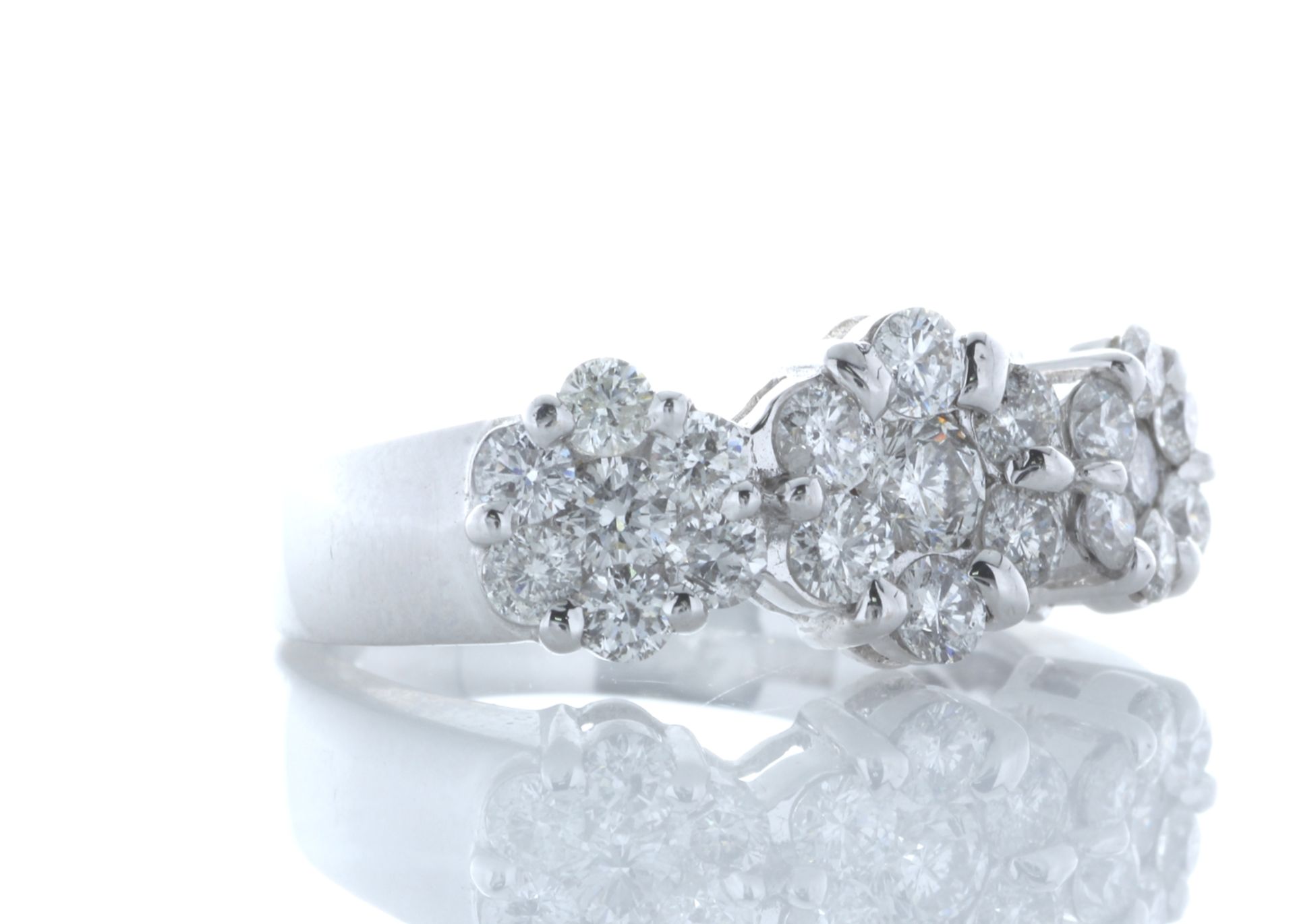 18ct White Gold Flower Cluster Diamond Ring 1.50 Carats - Valued by GIE £18,195.00 - Twenty one - Image 4 of 5