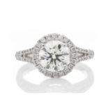 18ct White Gold Single Stone With Halo Setting Ring (1.64) 1.98 Carats - Valued by GIE £80,000.
