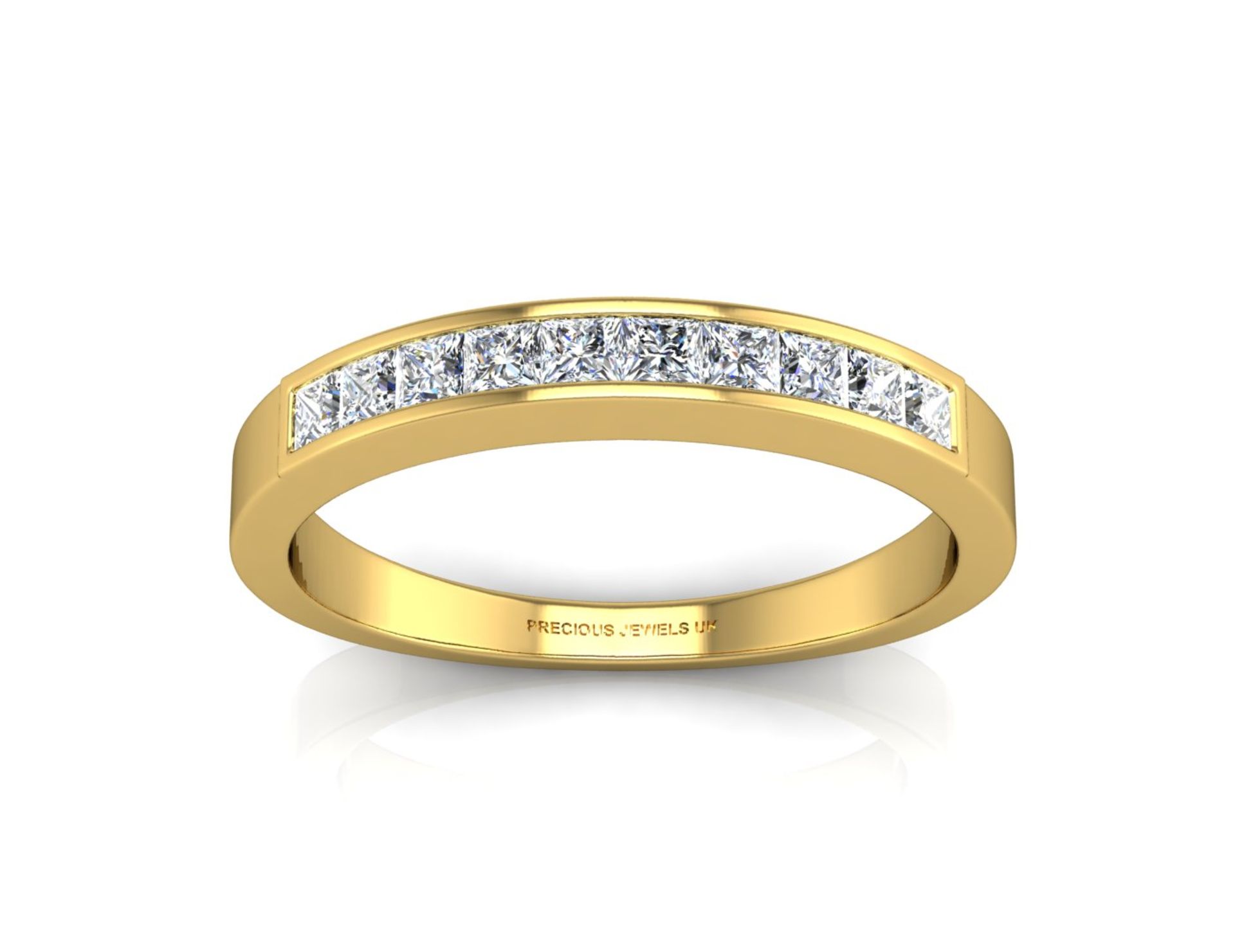 9ct Channel Set Semi Eternity Diamond Ring 0.50 Carats - Valued by GIE £4,695.00 - Ten princess - Image 3 of 5