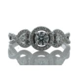18ct White Gold Single Stone Fancy Claw Set Diamond Ring (0.28) 0.57 Carats - Valued by GIE £6,358.
