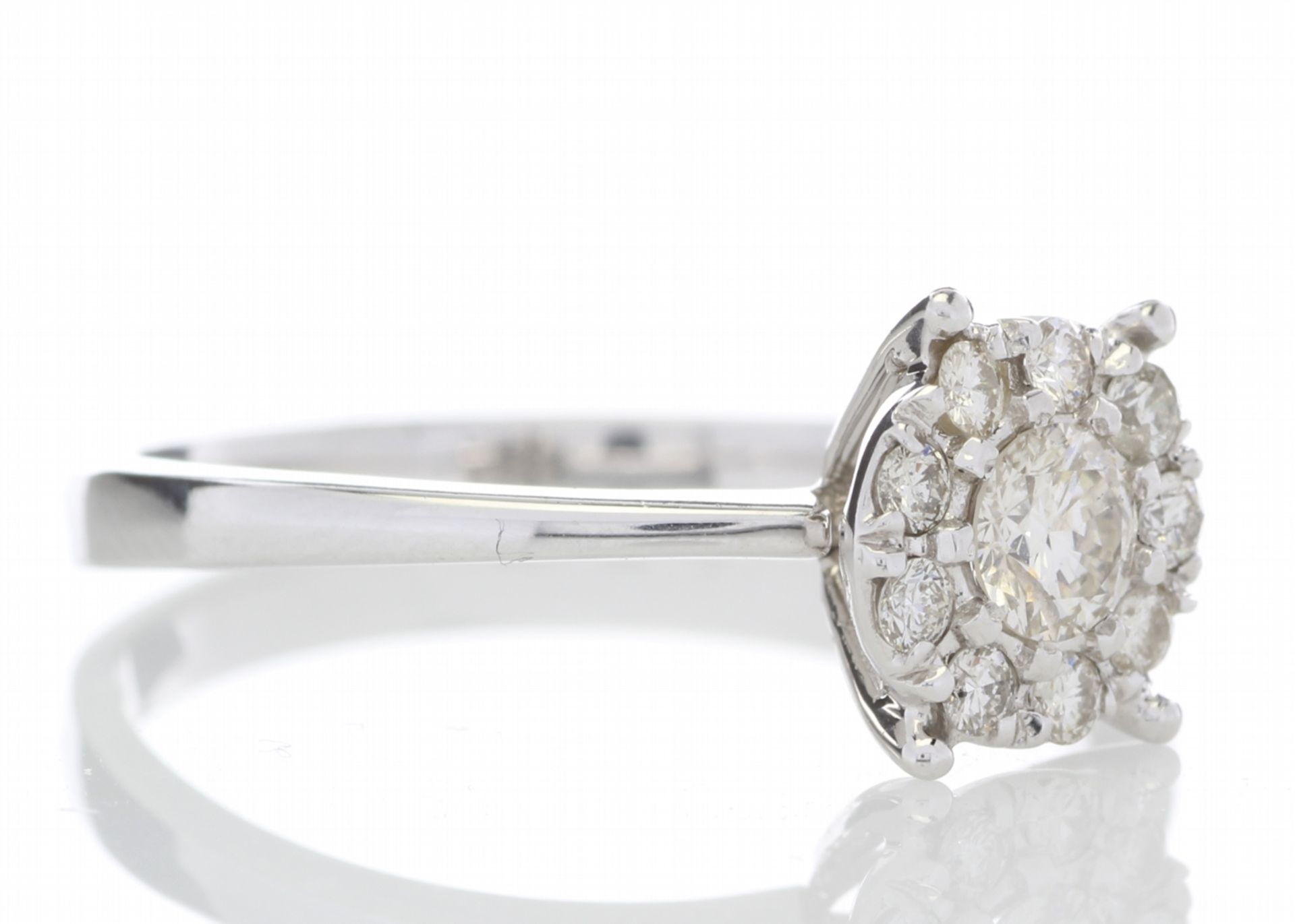 14ct Gold Flower Cluster Diamond Ring 0.50 Carats - Valued by GIE £5,995.00 - A modern classic style - Image 5 of 6