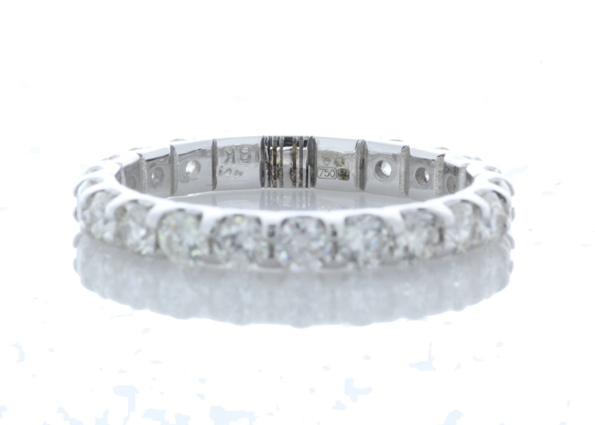 18ct White Gold Claw Set Semi Eternity Diamond Ring 1.50 Carats - Valued by AGI £10,145.00 - - Image 2 of 5
