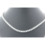 18ct White Gold Tennis Diamond Collarate 19 20.26" Carats - Valued by IDI - 18ct White Gold Tennis
