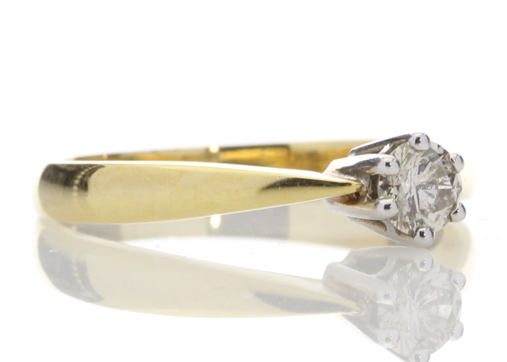 18ct Yellow Gold Single Stone Six Claw Set Diamond Ring 0.25 Carats - Valued by AGI £1,720.00 - This - Image 4 of 4