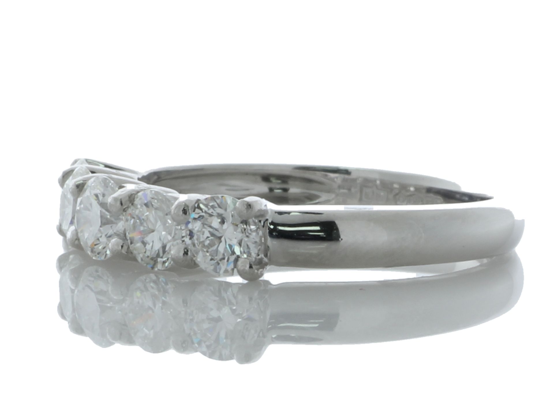 Platinum Claw Set five stone Diamond Ring 1.06 Carats - Valued by GIE £4,854.00 - Platinum Claw - Image 2 of 5
