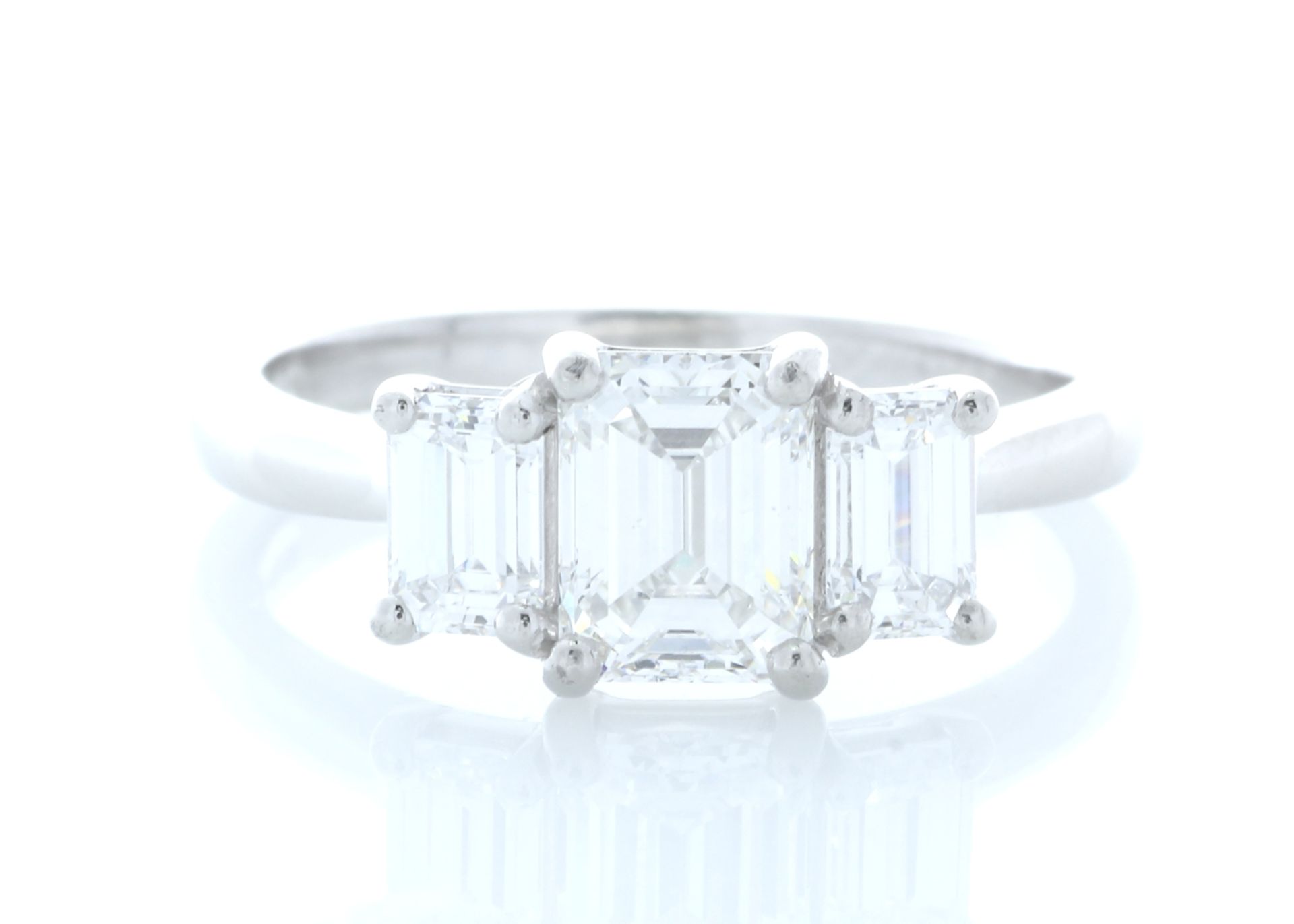 Platinum Three Stone Claw Set Diamond Ring (1.11) 1.91 Carats - Valued by GIE £33,450.00 - This
