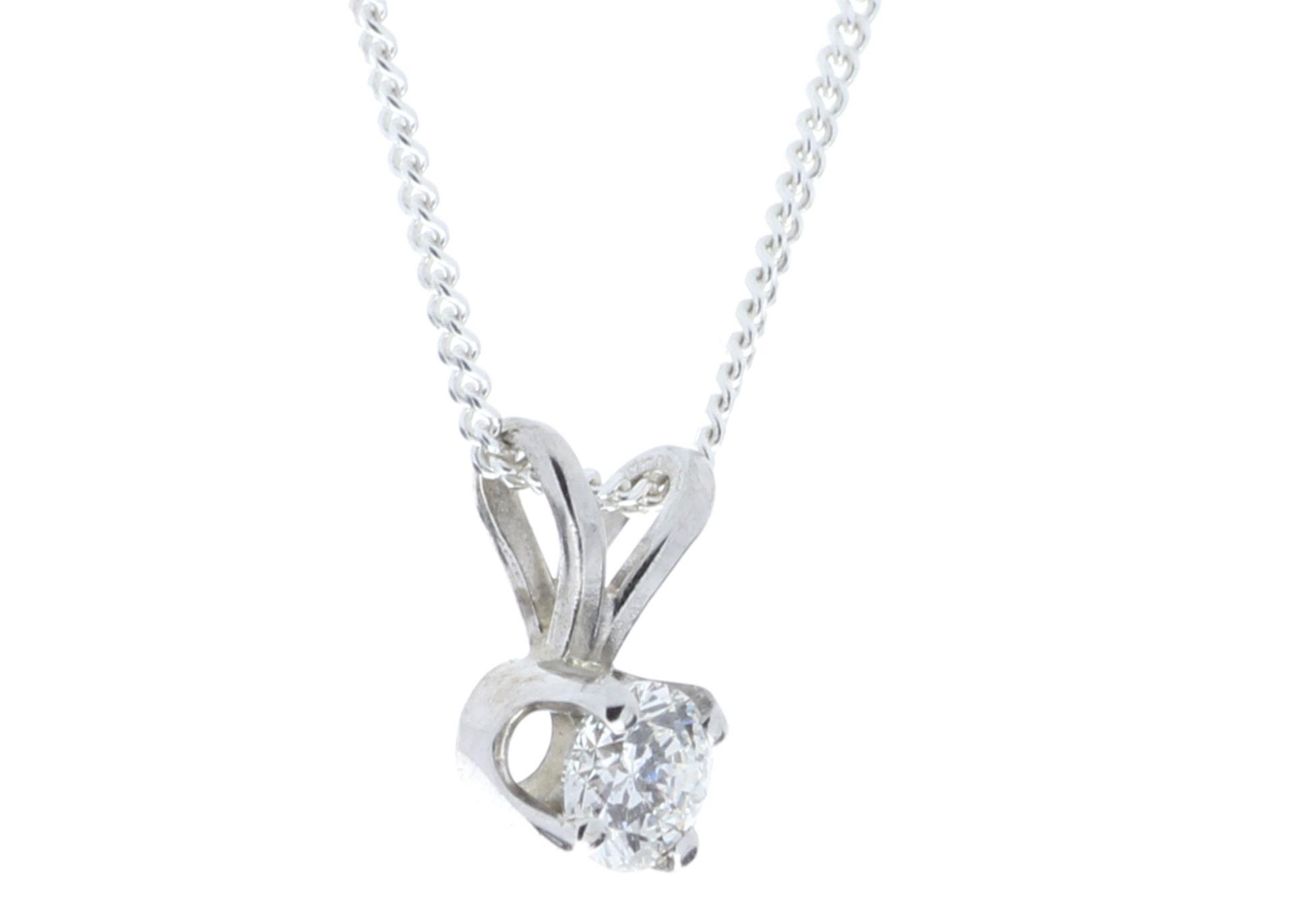 9ct White Gold Single Stone Claw Set Diamond Pendant 0.15 Carats - Valued by GIE £430.00 - A - Image 2 of 6