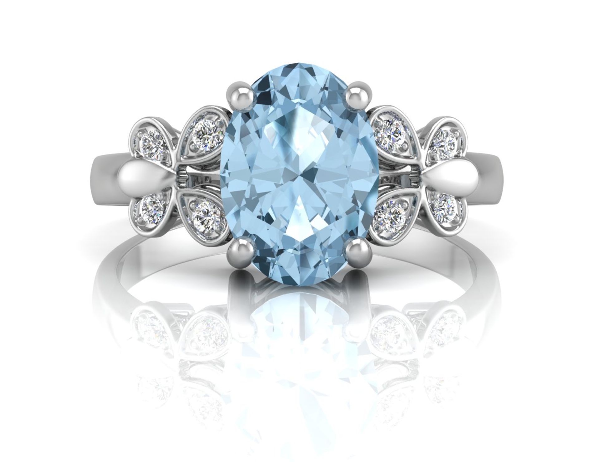 9ct White Gold Diamond And Blue Topaz Ring 0.03 Carats - Valued by GIE £2,295.00 - This huge 6.43 - Image 4 of 5