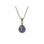 9ct Rose Gold Amethyst And Diamond Pendant 0.11 Carats - Valued by GIE £1,420.00 - This