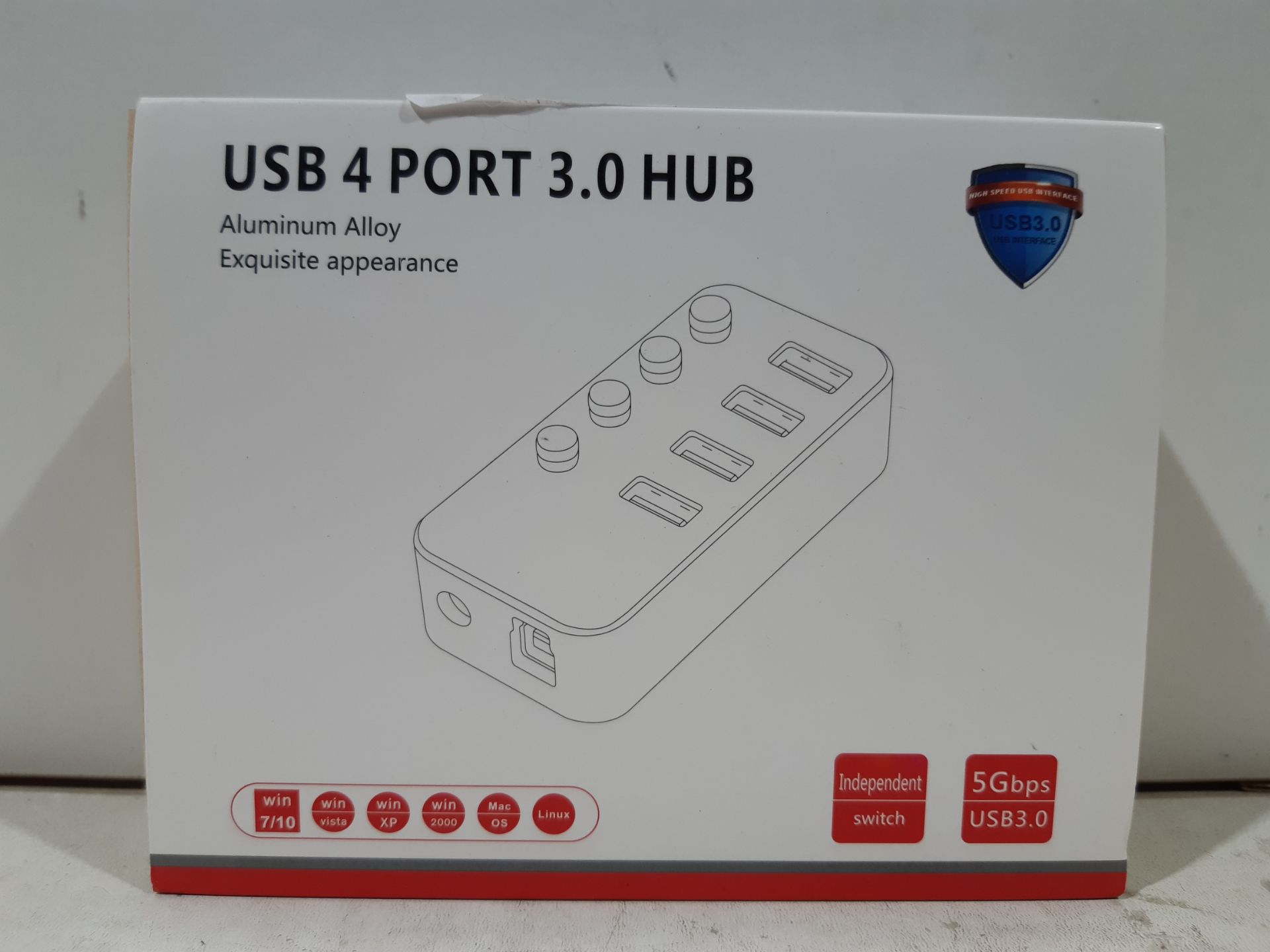 RRP £20.98 Powered USB Hub RSHTECH Aluminum 4-port USB 3.0 Hub - Image 2 of 2