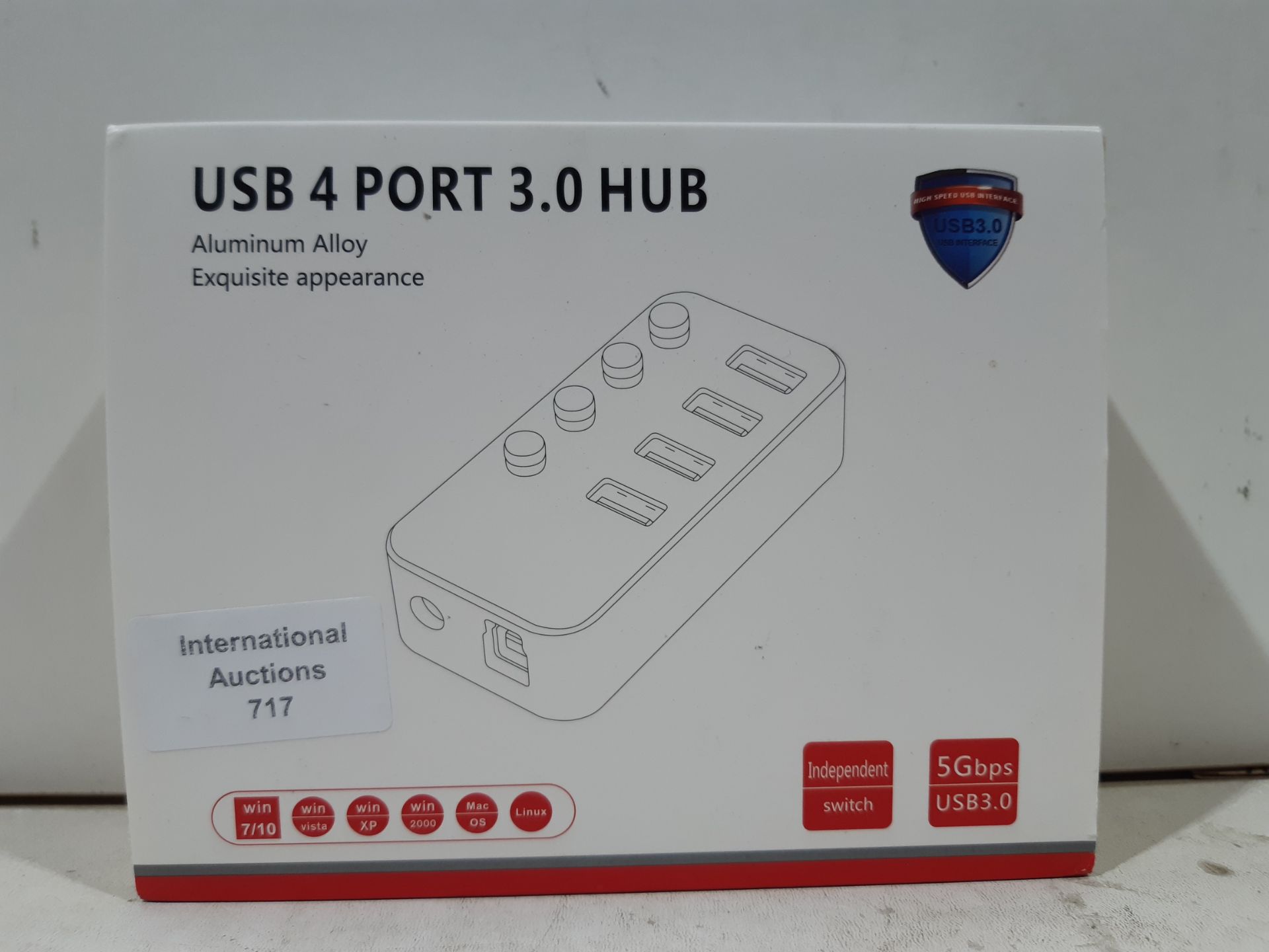 RRP £20.98 Powered USB Hub RSHTECH Aluminum 4-port USB 3.0 Hub - Image 2 of 2