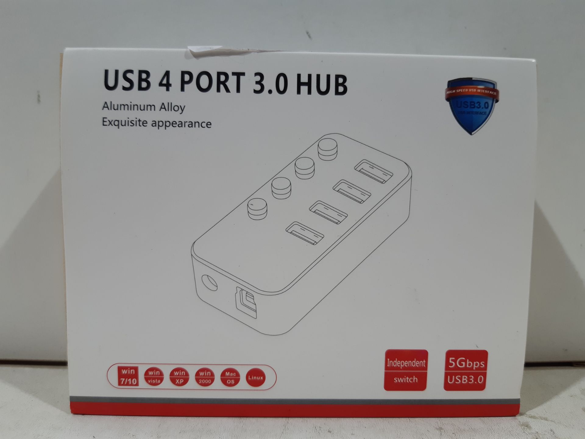 RRP £20.98 Powered USB Hub RSHTECH Aluminum 4-port USB 3.0 Hub - Image 2 of 2