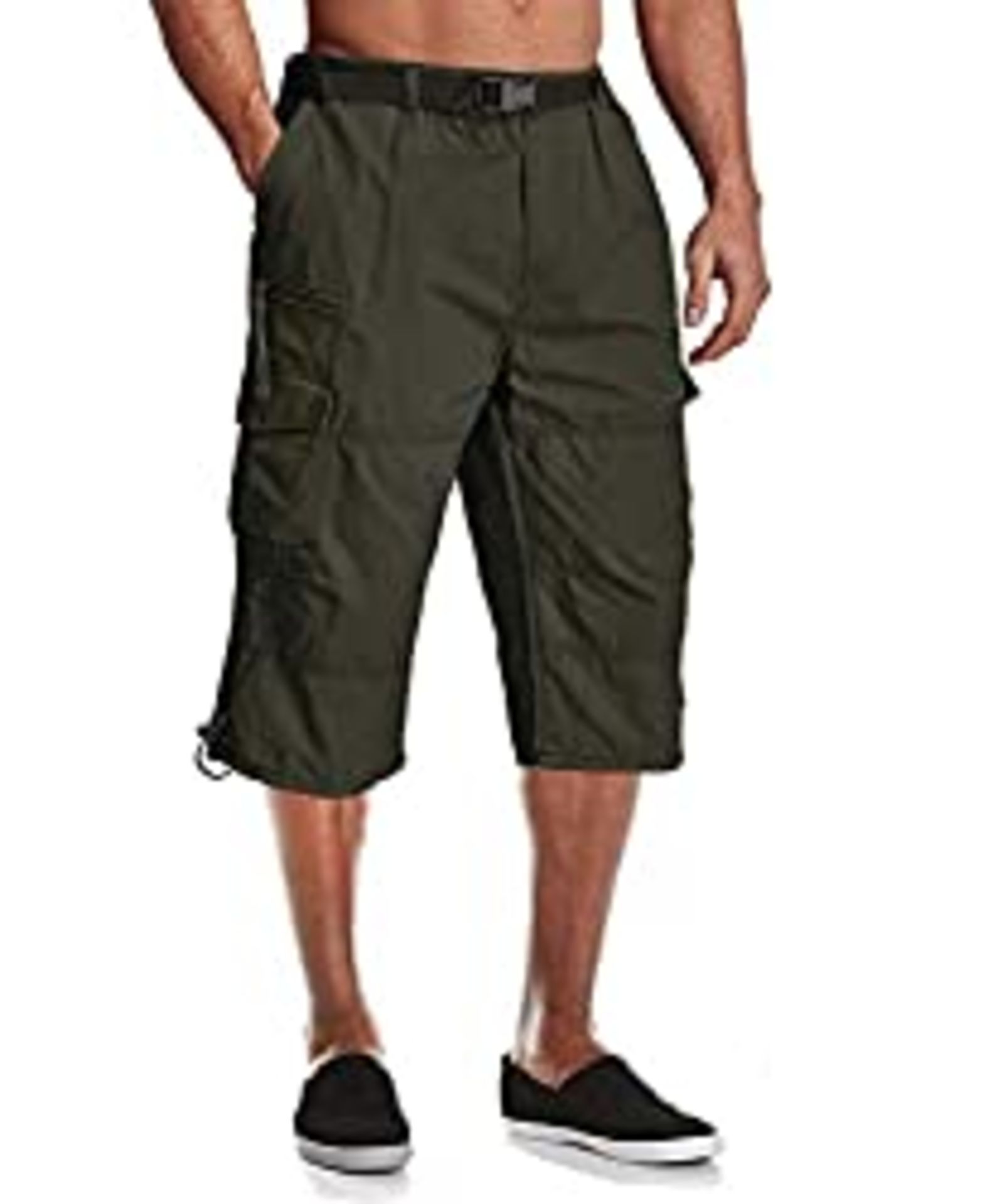 RRP £24.98 Mens 3/4 Length Cargo Shorts 100% Cotton Military Work