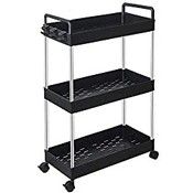 RRP £20.80 SOLEJAZZ 3-Tier Storage Trolley Cart Slide-out Rolling