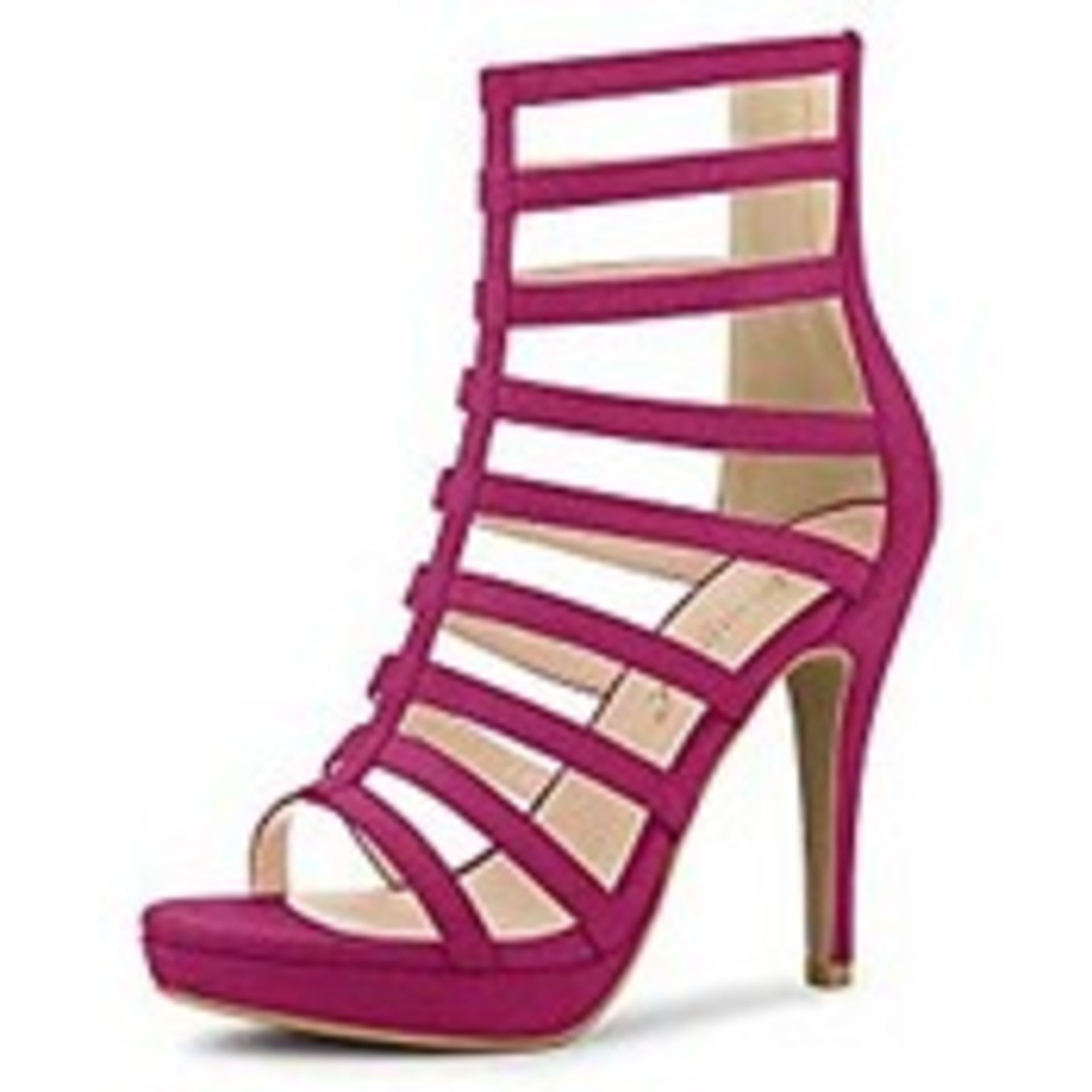 RRP £31.99 Allegra K Women's Strappy Heel Platform Stiletto Heels