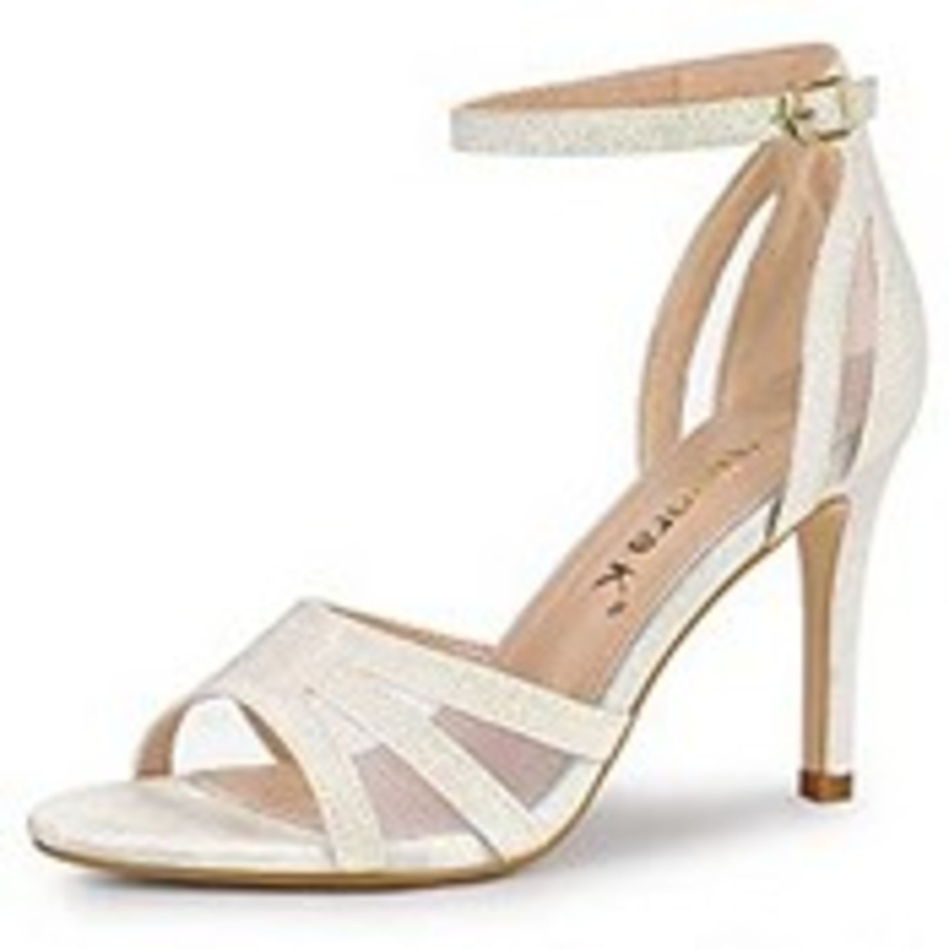RRP £30.98 Allegra K Women's Glitter Ankle Strap Stiletto Heels