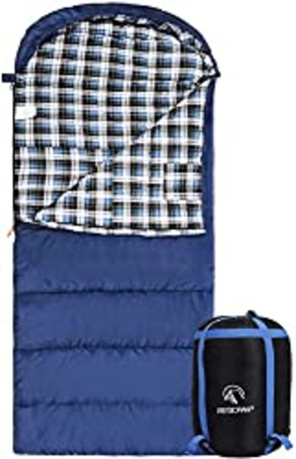 RRP £43.99 REDCAMP Flannel Sleeping Bag for Adults with Pillow