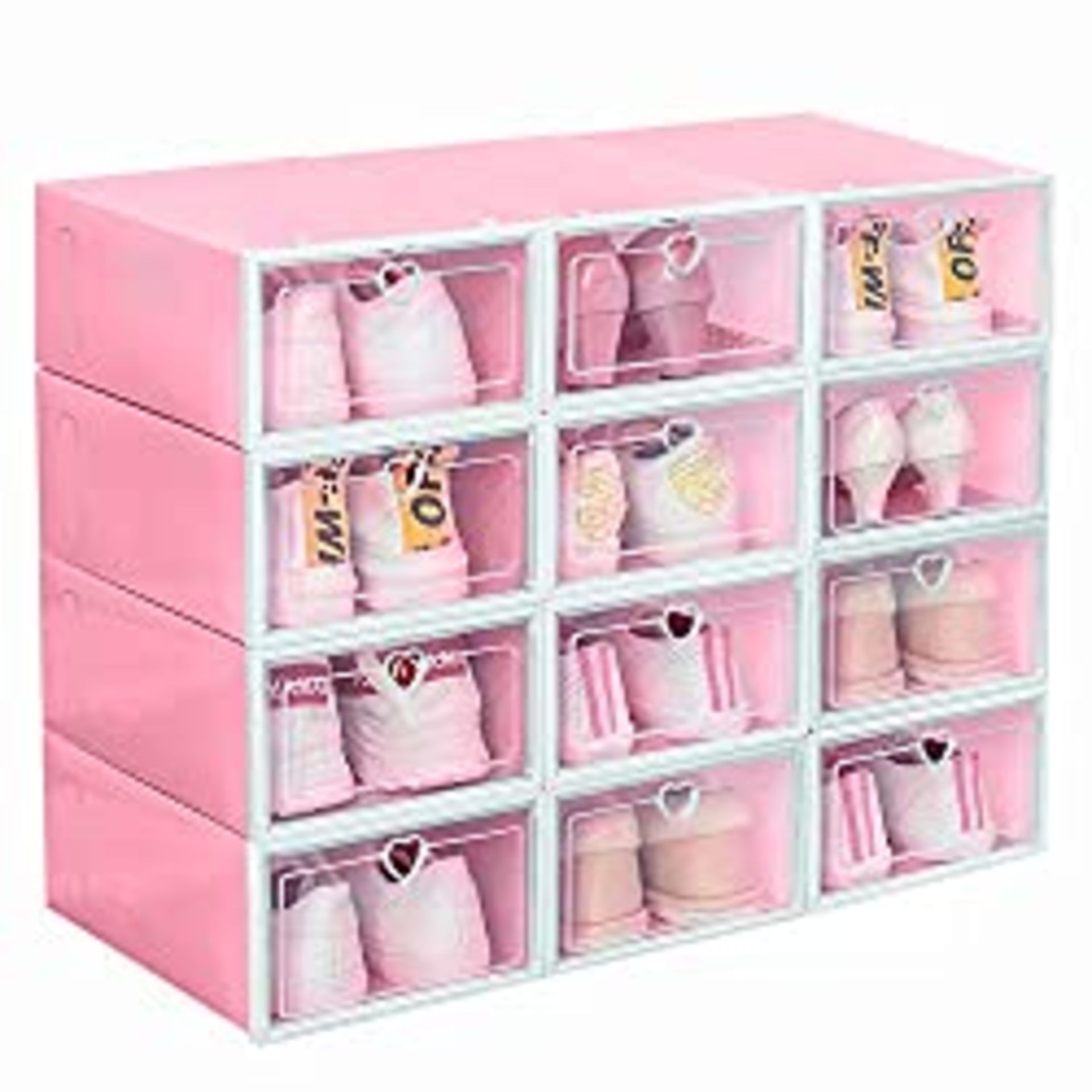 RRP £30.98 NA 12 Pack Plastic Shoe Boxes with Lids Storage Shoe