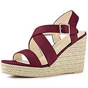 RRP £34.99 Allegra K Women's Espadrilles Platform Slingback Wedges