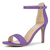 RRP £31.99 Allegra K Women's Suede Ankle Strap High Stiletto Heels