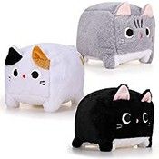 RRP £5.99 3 Pcs Stuffed Cat Plush Toy Cute Plushies Cat Kawaii