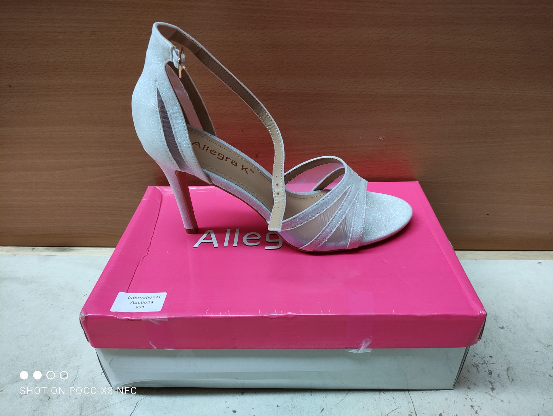 RRP £30.98 Allegra K Women's Glitter Ankle Strap Stiletto Heels - Image 2 of 2