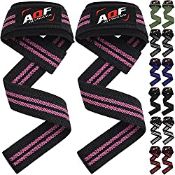 RRP £6.98 AQF Weight Lifting Straps Neoprene Padded Wrist Support
