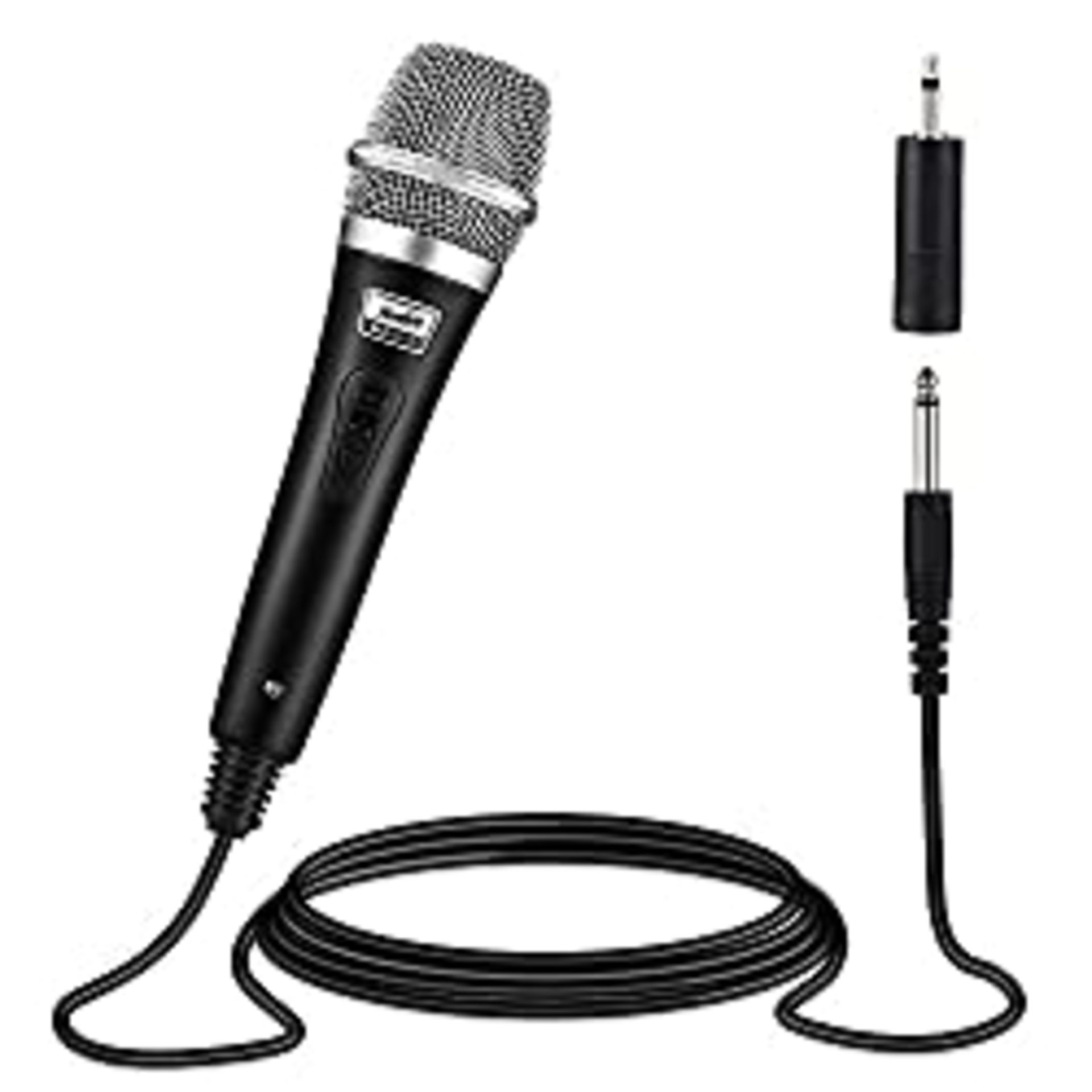 RRP £9.72 Moukey Dynamic Wired Karaoke Microphone Metal Handheld