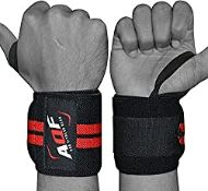 RRP £9.25 AQF Power Weight Lifting Wrist Wraps Supports Gym Training Fist Straps