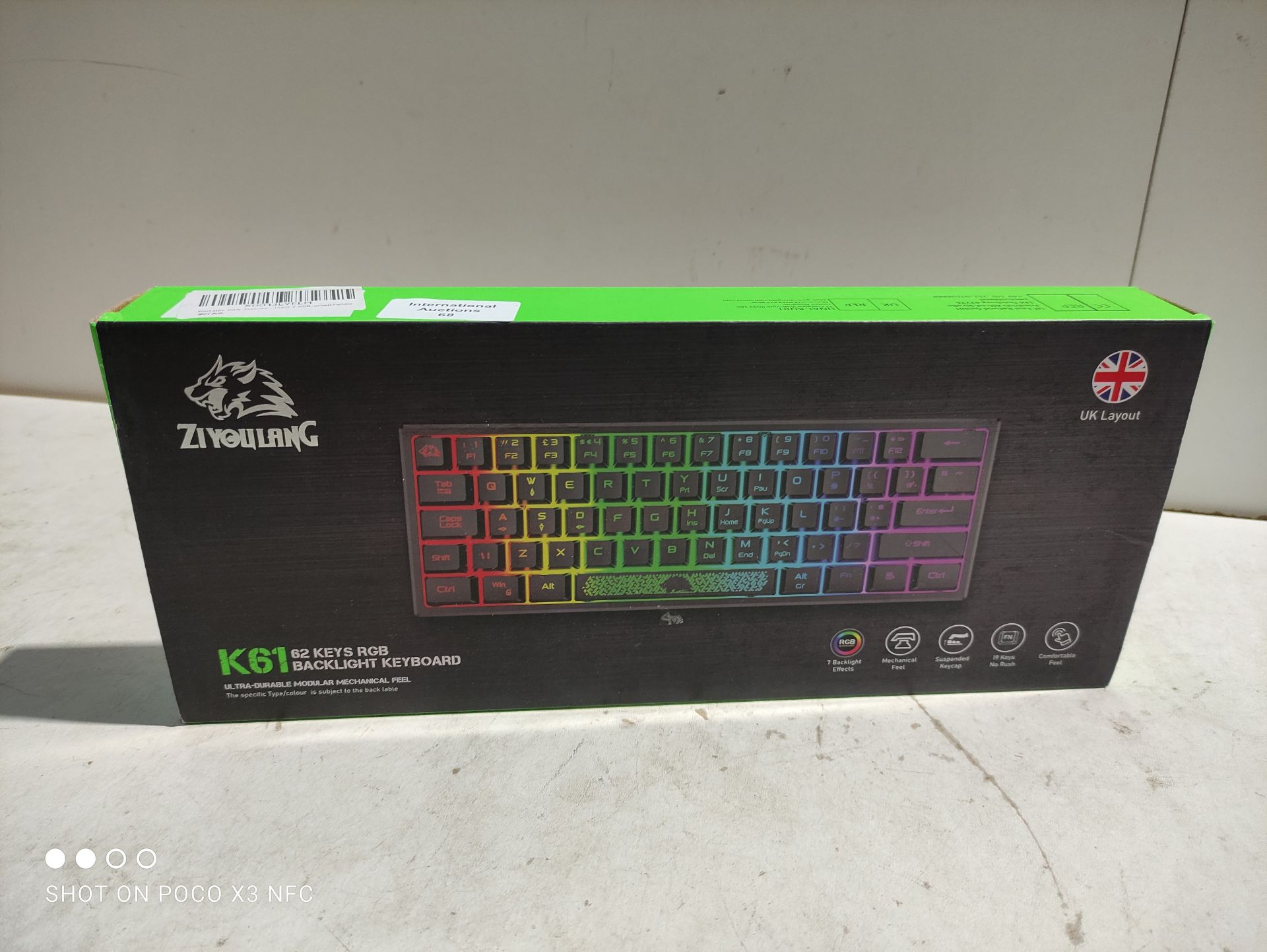 RRP £20.99 ZIYOU LANG K61 60% Percent Gaming Keyboard Compact - Image 2 of 2