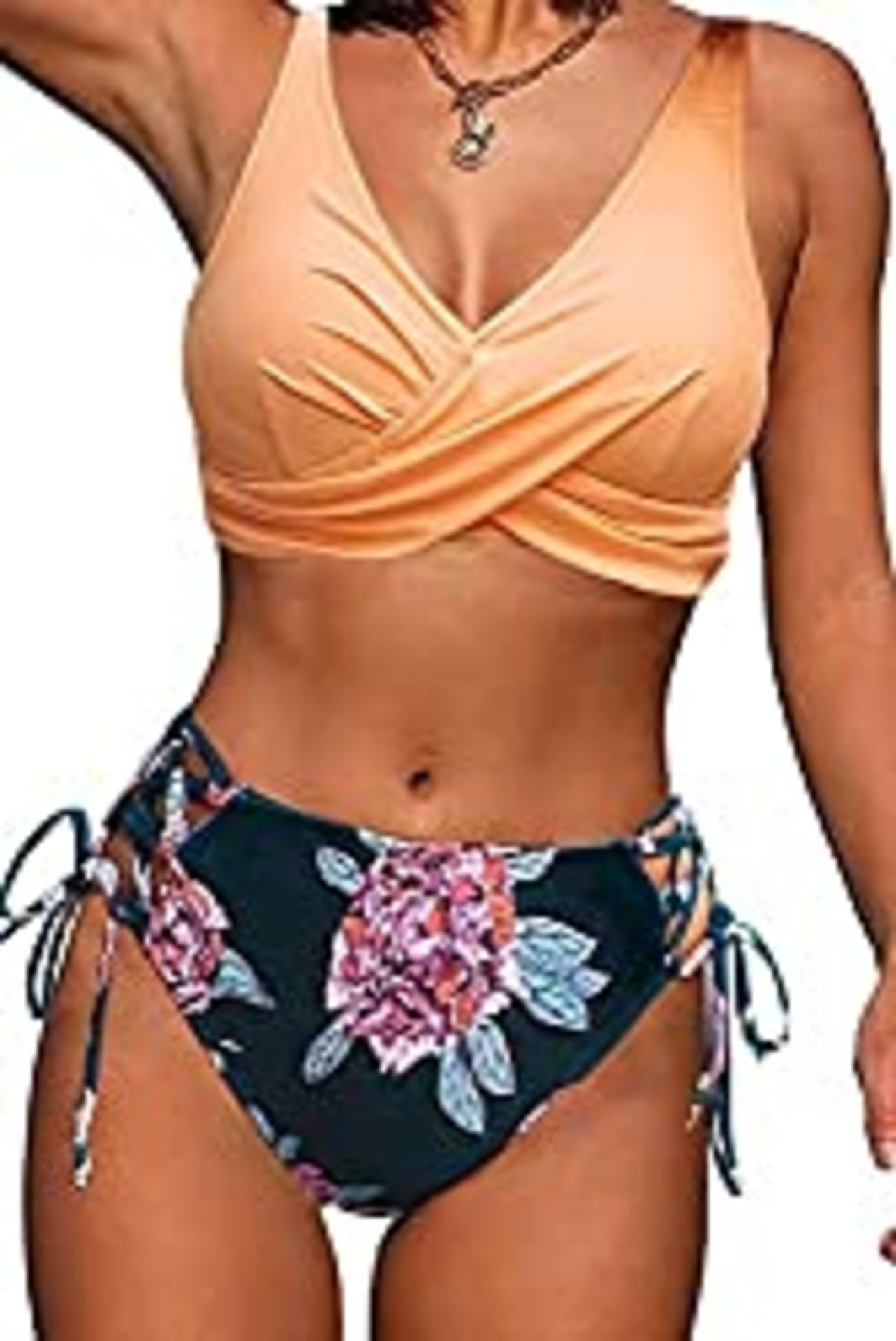 RRP £19.58 Yutdeng 2 Pieces Bikini Push Up Criss Cross Drawstring