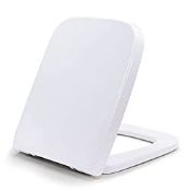 RRP £34.97 Fanmitrk White Toilet Seat Duroplast-D Shape Soft Close Toilet Seat