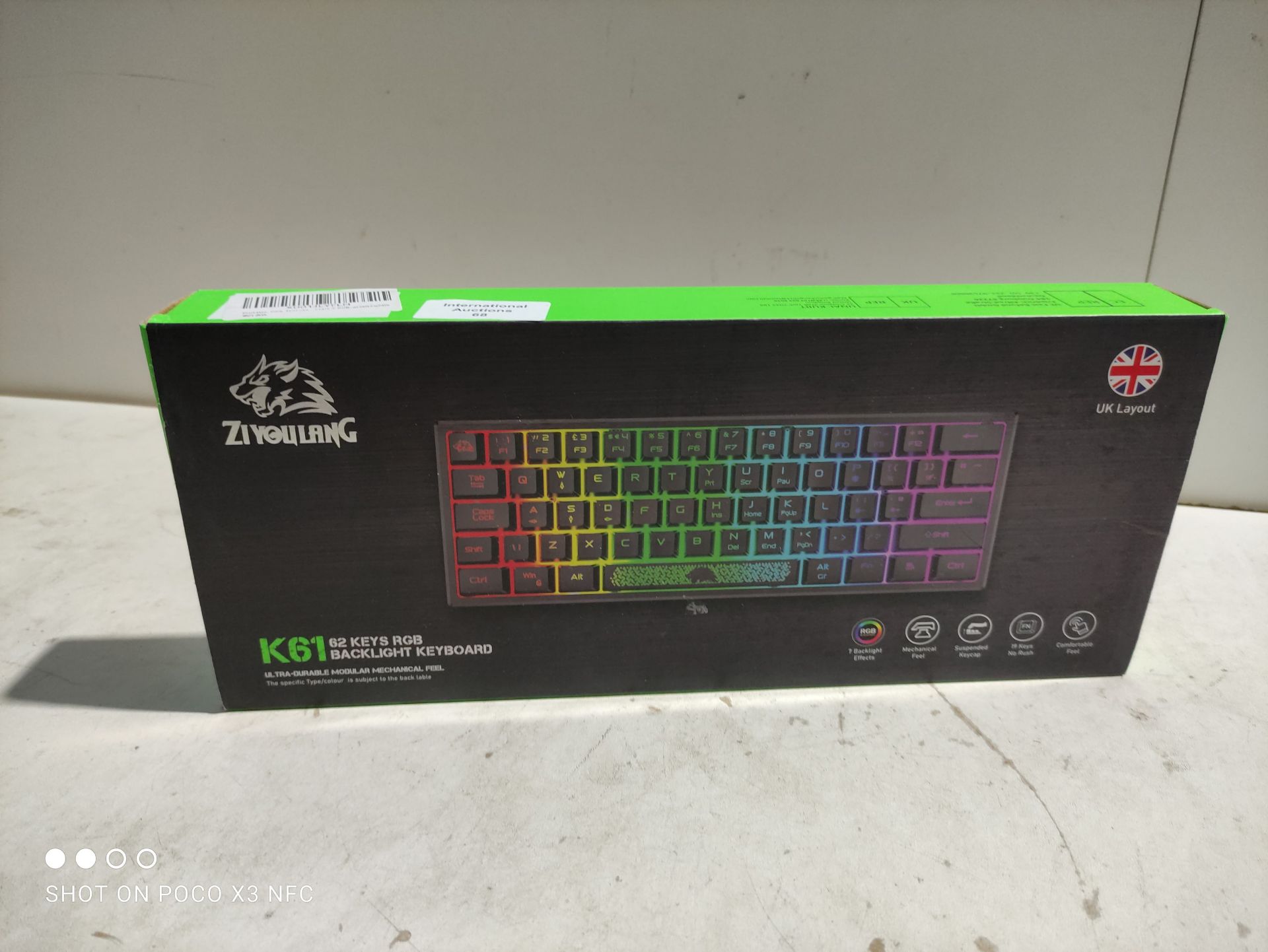 RRP £20.99 ZIYOU LANG K61 60% Percent Gaming Keyboard Compact - Image 2 of 2
