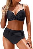 RRP £19.99 Yutdeng High Waisted Bikini Set for Women Criss Cross