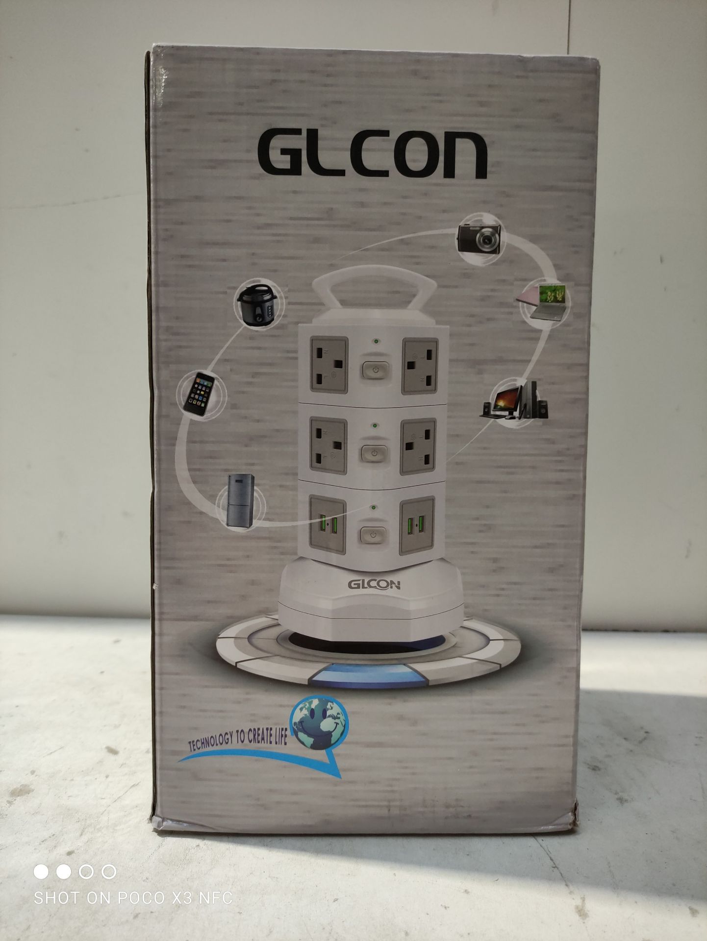 RRP £30.98 GLCON Tower Extension Lead with USB Slots - Image 2 of 2