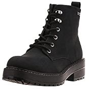 RRP £38.65 FOMOCE Women Lace Up Ankle Boots Chunky Grip Sole Zipper