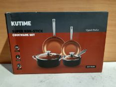RRP £89.99 KUTIME Cookware Set 9pcs Non-Sick Pots and Pans Set