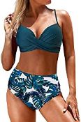 RRP £20.99 Yutdeng High Waisted Bikini Set for Women Criss Cross