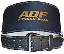 RRP £19.98 AQF Weight Lifting 6" Leather Belt Back Support Strap