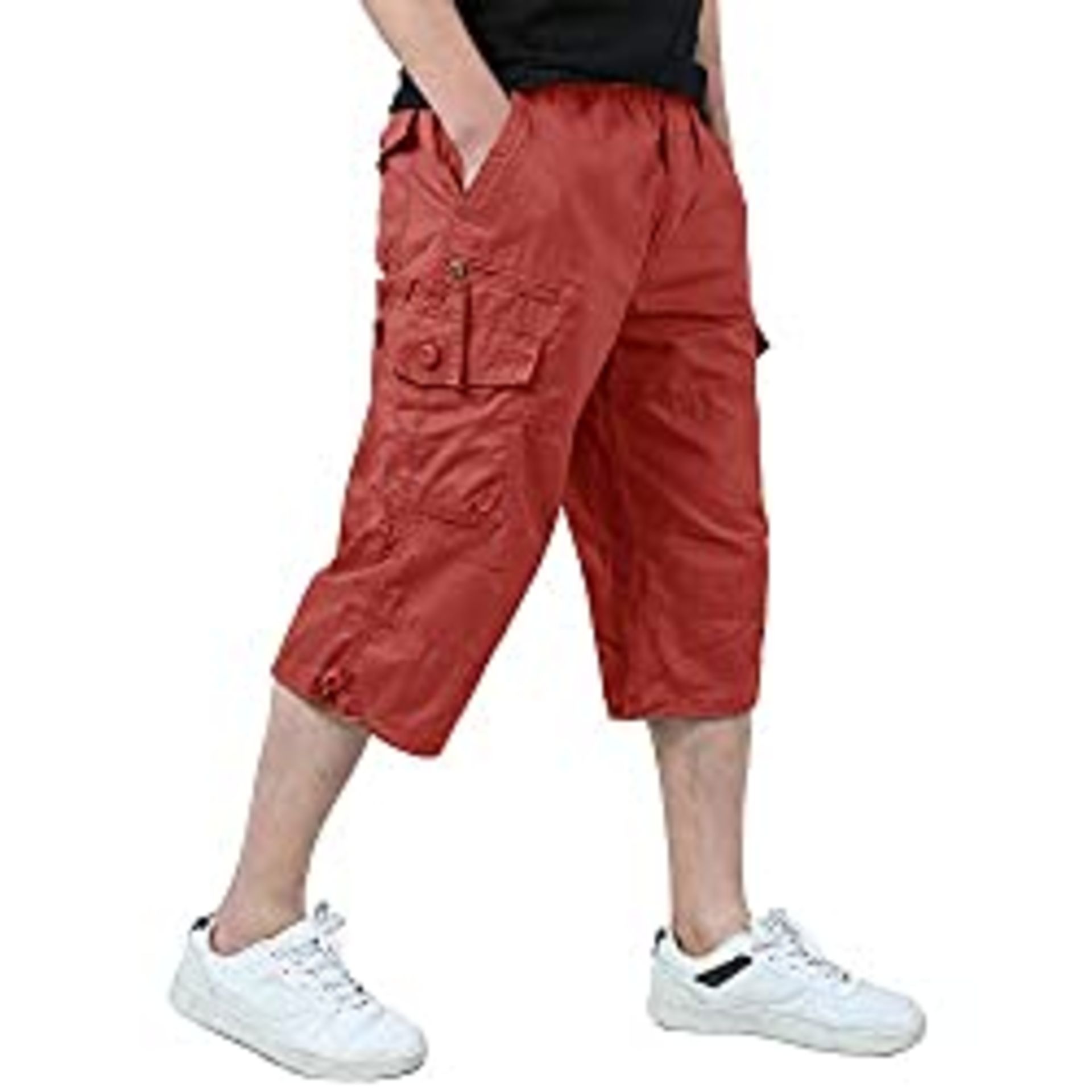 RRP £24.98 KEFITEVD 3/4 Length Mens Shorts Casual Cargo Work Shorts