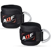 RRP £11.48 AQF Ankle Straps for Cable Machines Neoprene Padded
