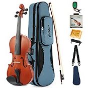RRP £79.99 Eastar 1/4 Violin EVA-1 Acoustic Student Violin Set For Beginner with Hard Case