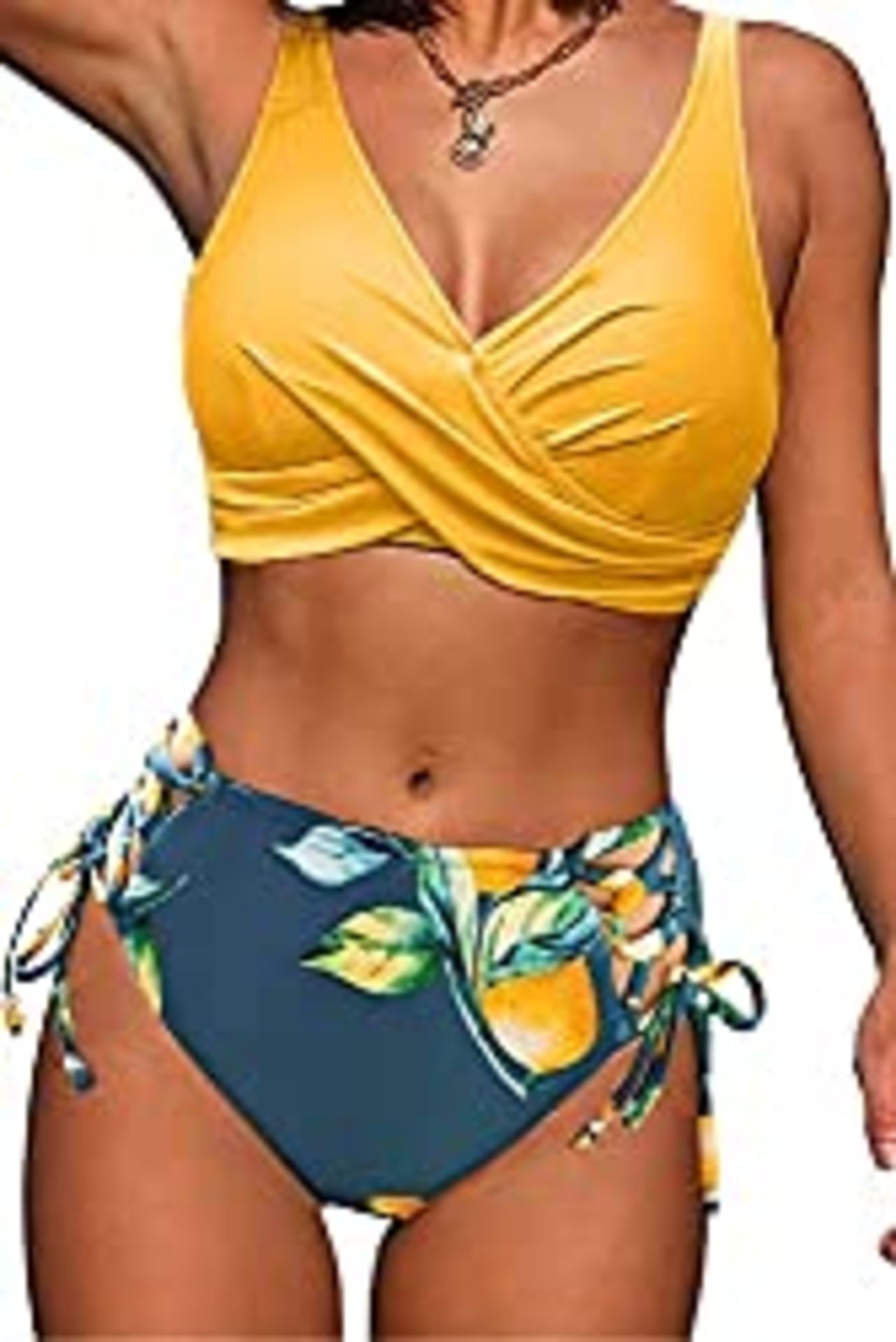 RRP £19.58 Yutdeng 2 Pieces Bikini Push Up Criss Cross Drawstring