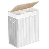 RRP £30.40 SONGMICS Divided Laundry Basket with Lid