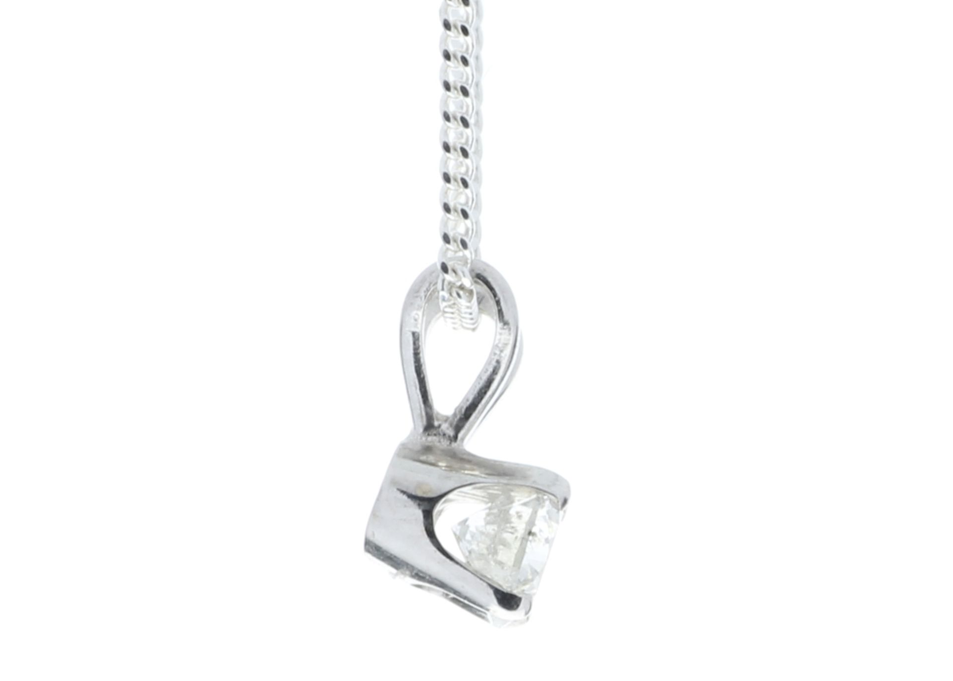 9ct White Gold Single Stone Claw Set Diamond Pendant 0.20 Carats - Valued by GIE £2,781.00 - 9ct - Image 3 of 6