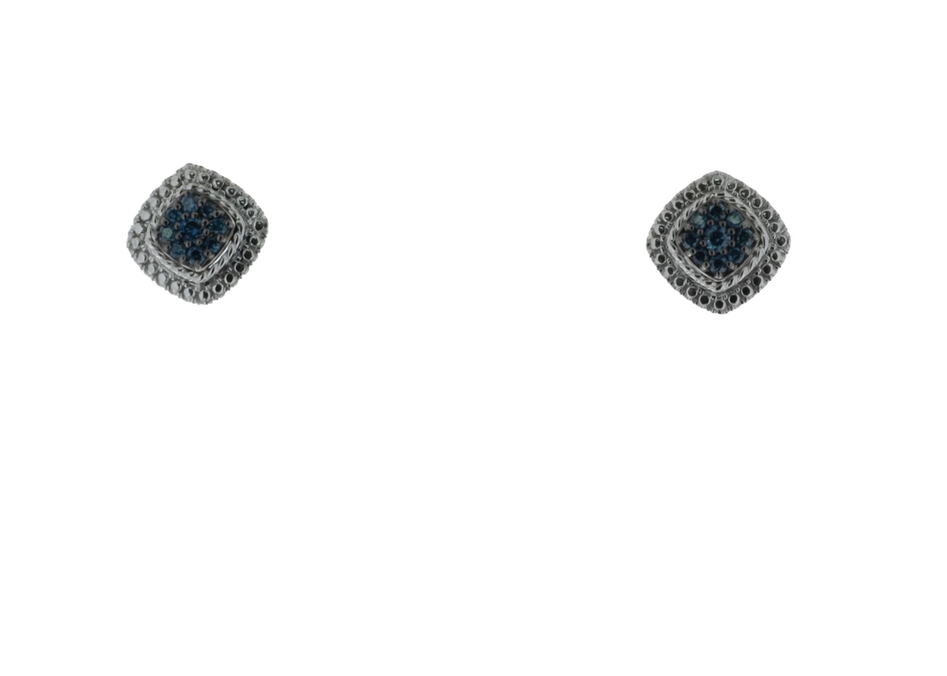 9ct White Gold Earring 0.23 Carats - Valued by GIE - Vibrant 9ct white gold cluster stud earrings - Image 4 of 4