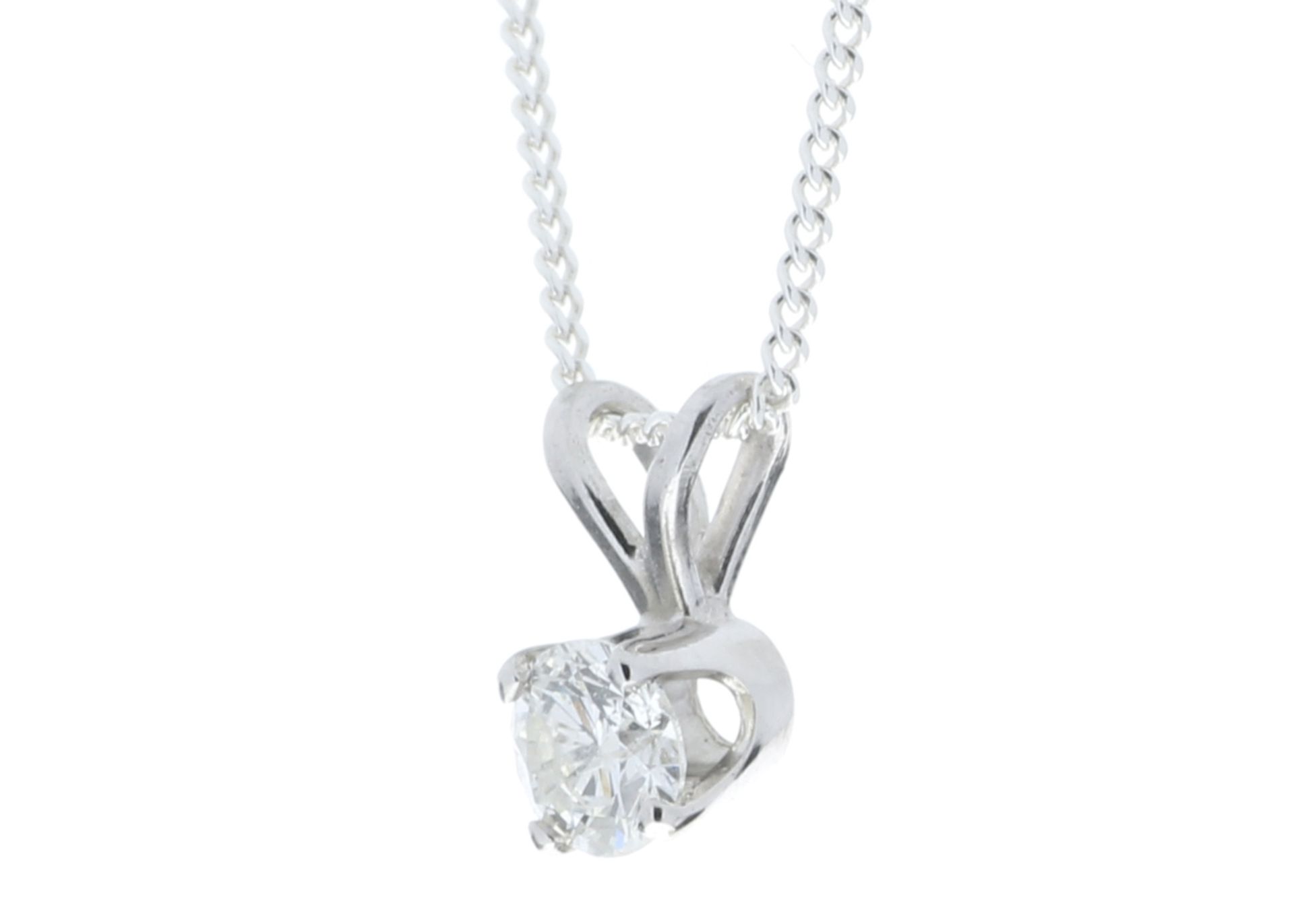 9ct White Gold Single Stone Claw Set Diamond Pendant 0.20 Carats - Valued by GIE £2,781.00 - 9ct - Image 4 of 6